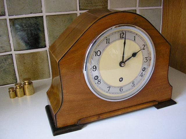 P6190001.JPG - A superb quality Garrard Mantle Clock.  After a clean and service of the mechanism the Dial Plate & Chapter Ring were restored & refitted.