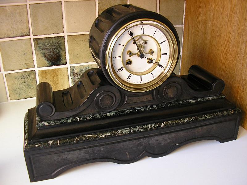P6210001.JPG - Needs a strong Mantlepiece to hold this French Drumhead Clock. Restored to working order.