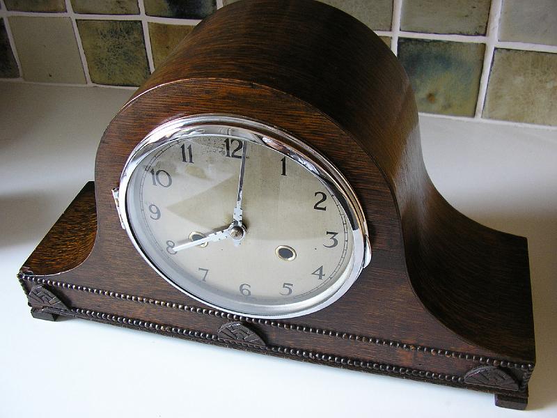 P9030003.JPG - An English Made 'Cocked Hat' clock. Various replacement parts required.