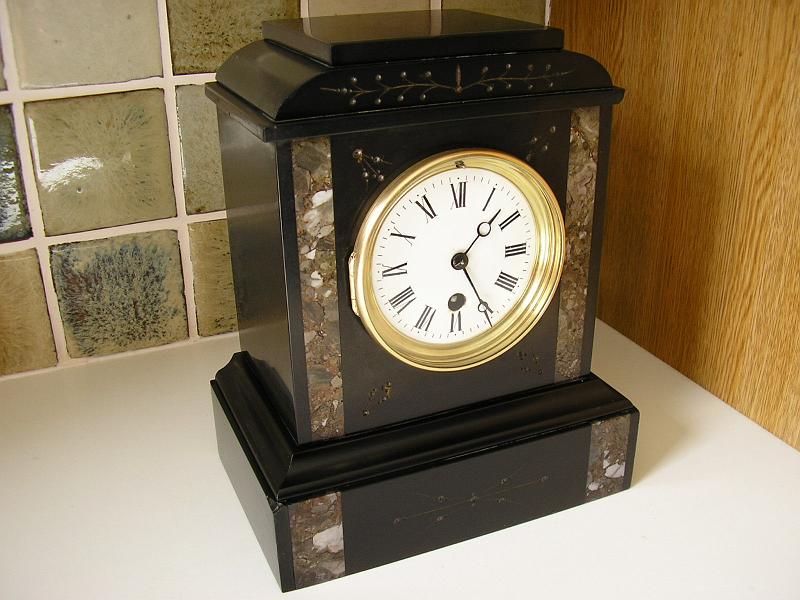 P9120001.JPG - French Slate Clock. New parts made to keep it running.
