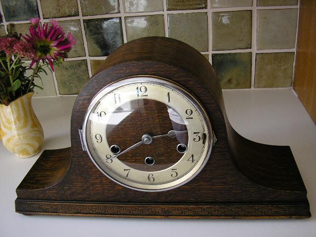 P9190003.JPG - A German Mantle Clock repaired back to a Time piece only.