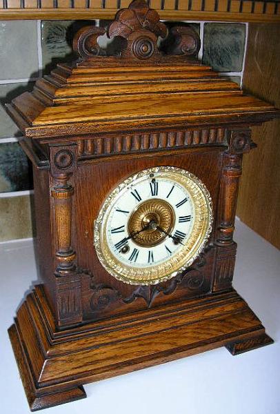 P4140003.jpg - A nice example of output from 'The Ansonia Clock Company, New York.  The completed overhaul will now keep this 'Classic' running for many more years.